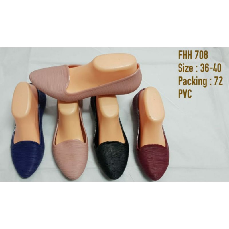 FLATSHOES JELLY WANITA SEPATU JELLY WANITA SEPATU WANITA SANTAI TERBARU FUHAHA 708 MOTIF GARIS