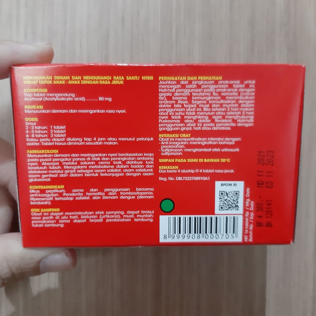 BODREXIN ACETOSAL BOX STRIP 4x4 STRIP ORIGINAL TERMURAH ED PANJANG
