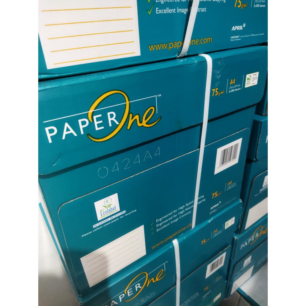 KERTAS HVS A4 MERK PAPER ONE 1 DUS 5 RIM 75kg HARGA PABRIK Shopee