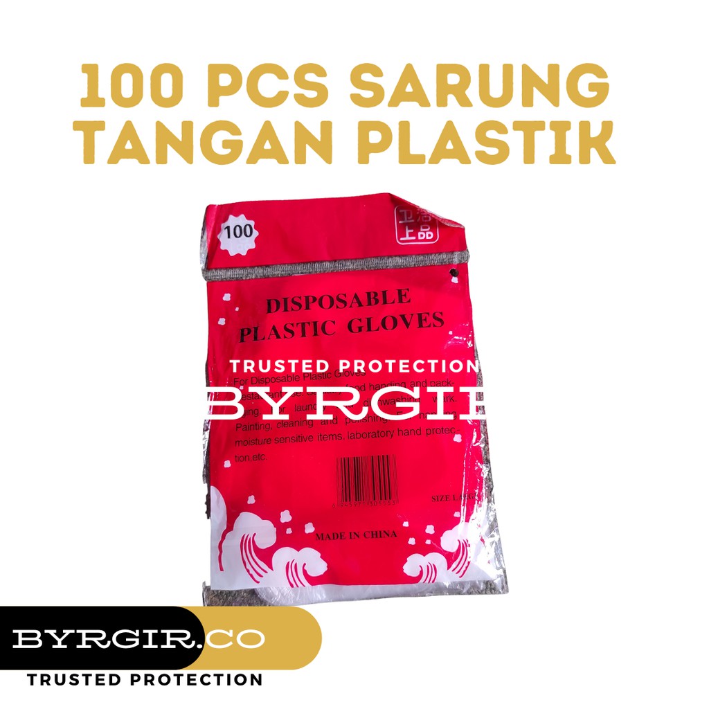 Sarung Tangan Plastik Sekali Pakai HDPE 100 pcs