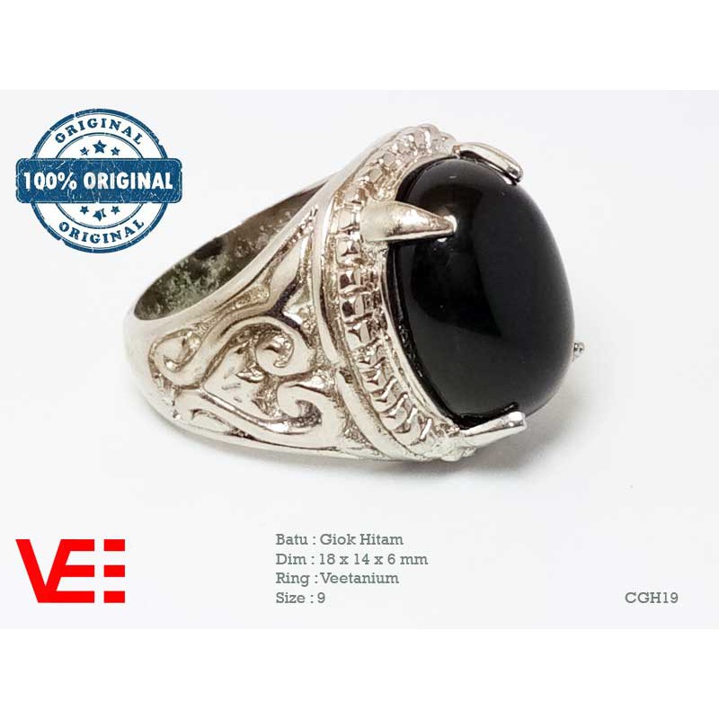 VeE Cincin Pria Batu Giok Hitam - Batu Akik CGH19