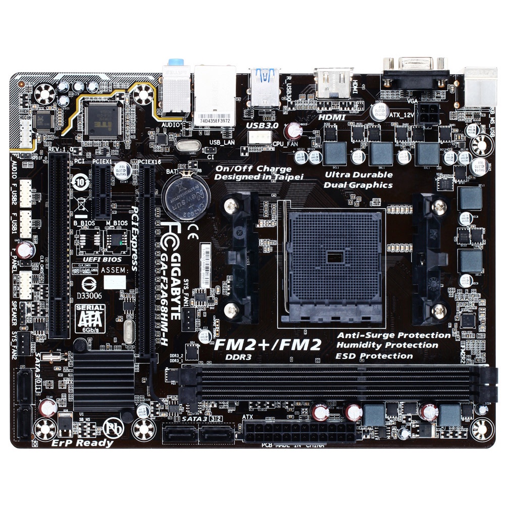 Gigabyte Motherboard A68H GA-F2A68HM-H FM2+/FM2