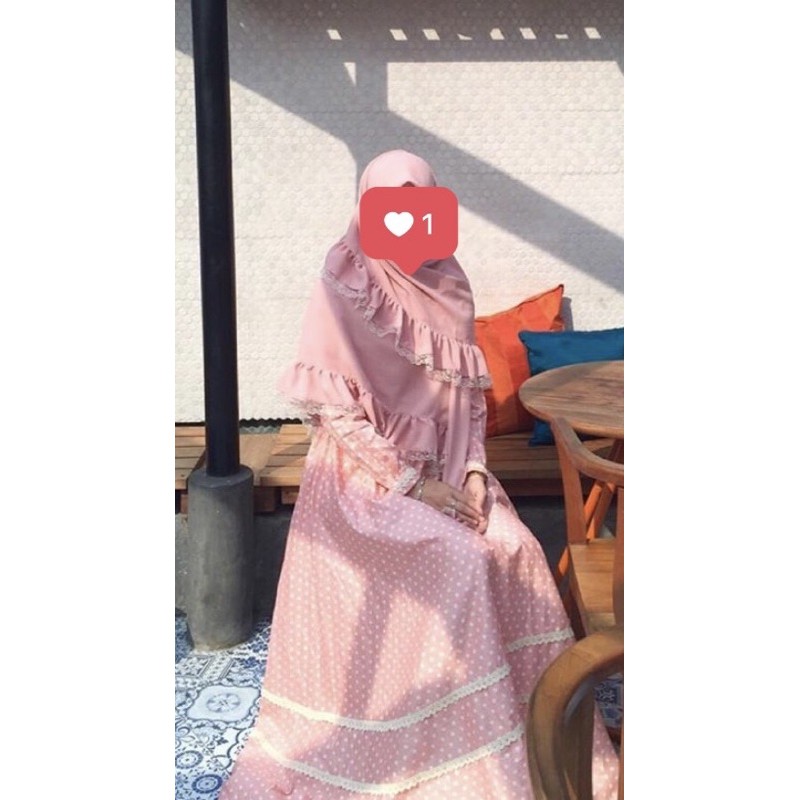 Preloved Atelier Angelina Sabilla Polka Dress Peach