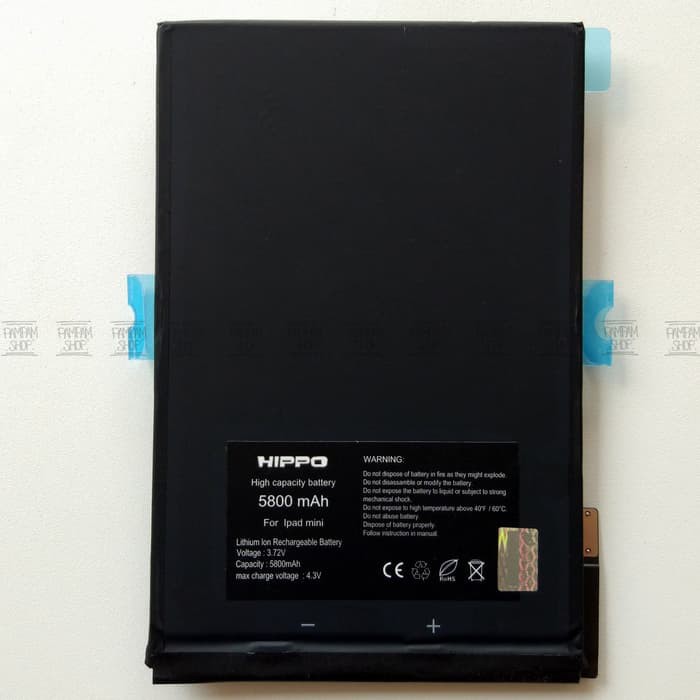 BARU  Baterai Hippo Double Power Original Apple Ipad Mini 1 Batre Batrai Ori
