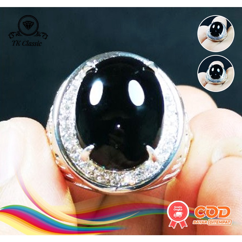 Natural Kecubung Wulung Atau Tanduk Tembus Top Kristal Big Size Plus Ring Perak Cina Silver