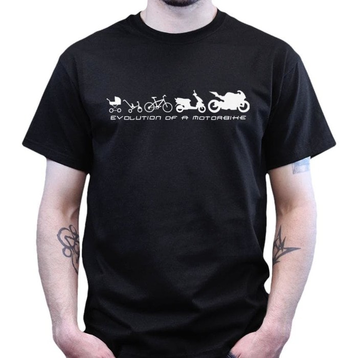 Kaos Tshirt Baju Combed 30S Distro Evolution Of Motorbike