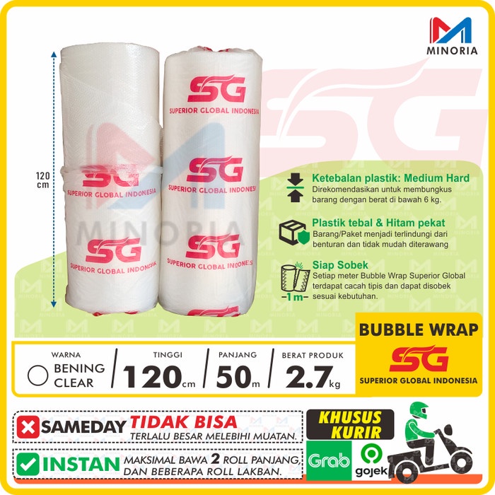 

Ginger Bubble Wrap SG / Babel / Plastik Packing Superior Global 2.7kg - BENING 2.7x120