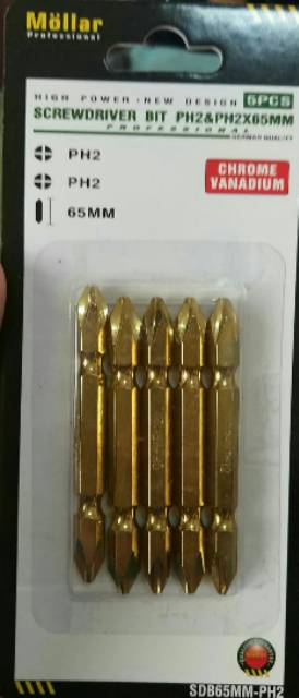 Mata Bor Obeng Angin MOLLAR 5pcs 5 pcs Set PH2 ++ 65mm / Screwdriver Bit Set