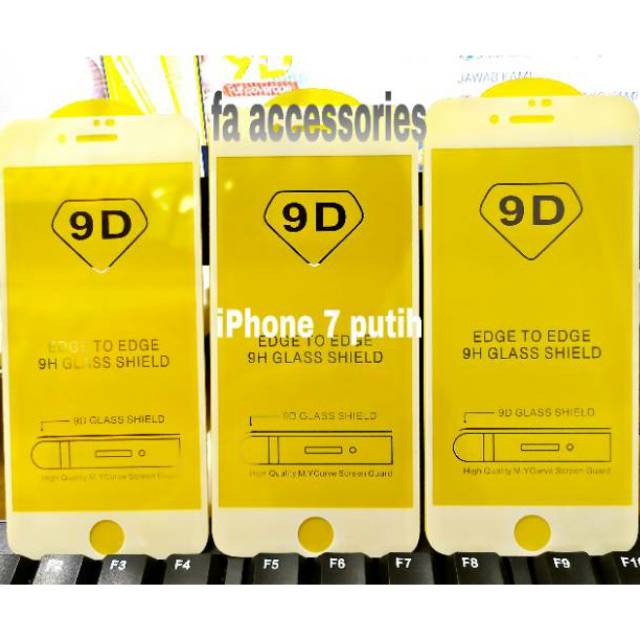 Tempered glass 5d full lem iphone 7 putih