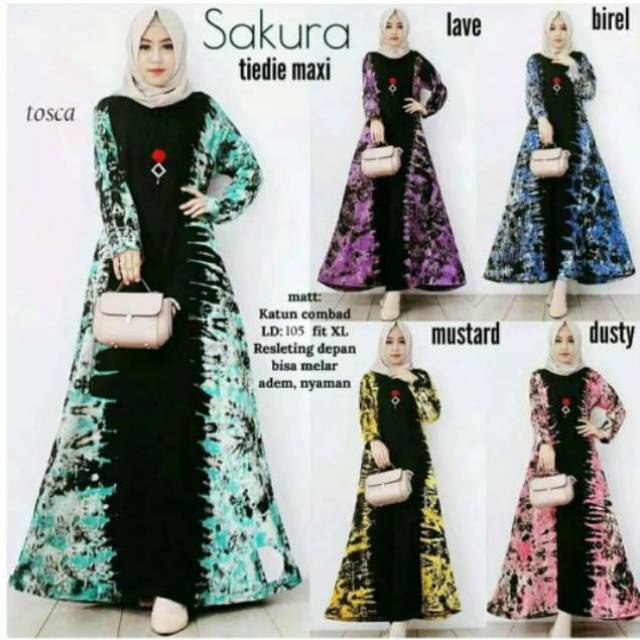Gamis Kaos Jumputan Pesona Resleting Depan