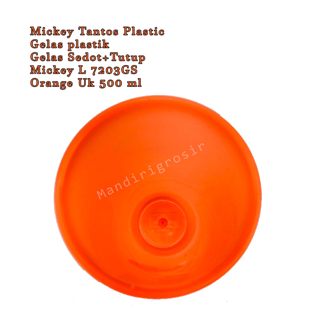 Gelas Sedot+Tutup Mickey L 7203GS * Gelas plastik * orange * 500 ml