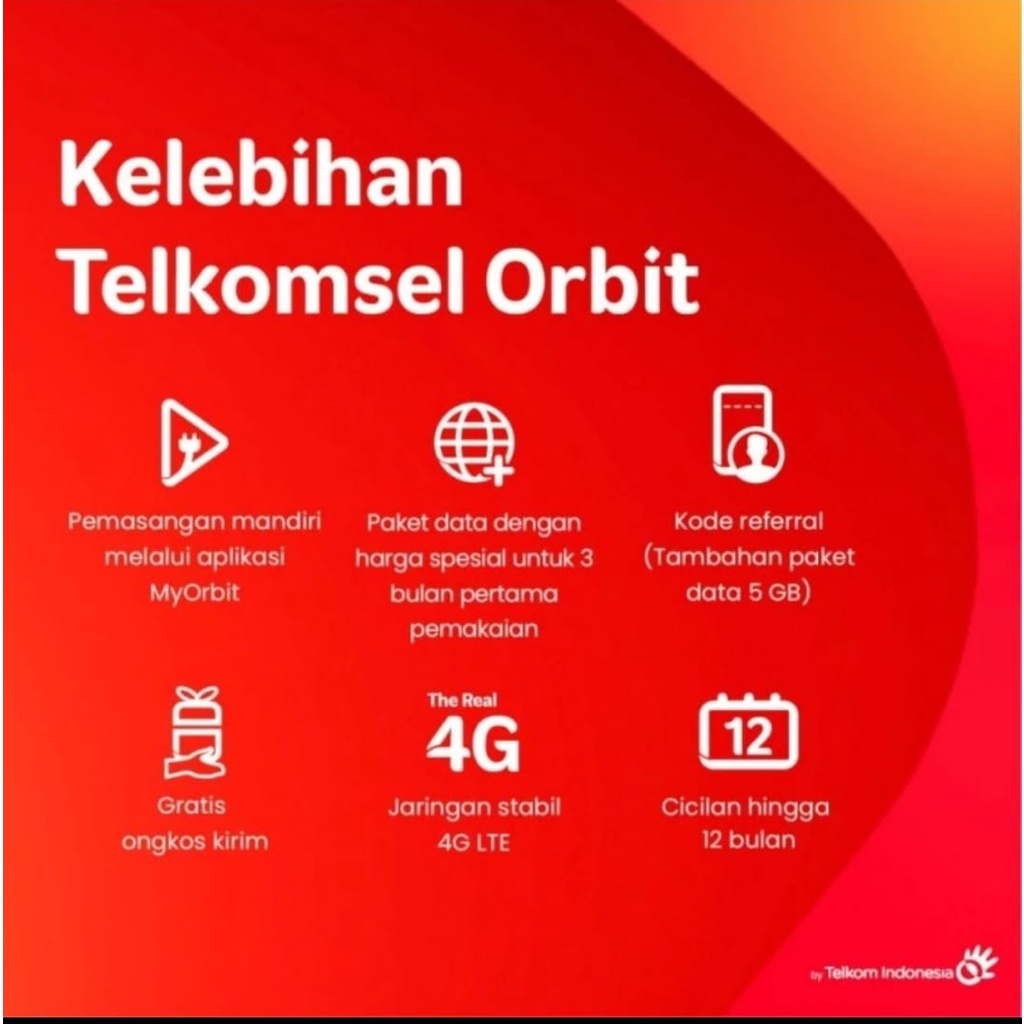 Telkomsel Orbit Star Lite Modem WiFi 4G High Speed Bonus Data 50GB