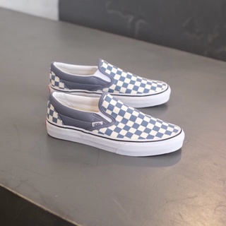 checkered light blue vans