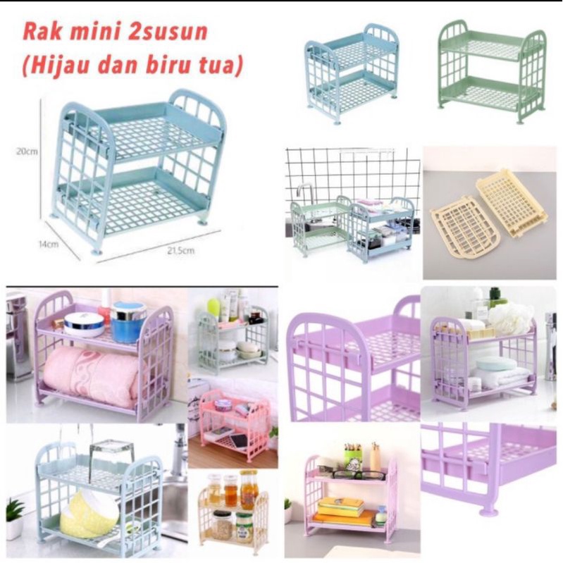 RAK MINI SUSUN PLASTIK 2 TINGKAT / RAK SERBAGUNA
