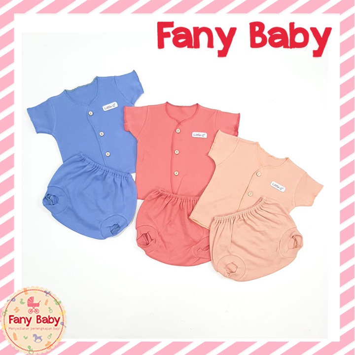 Little Queen Setelan Pendek Newborn Polos isi 3 pcs