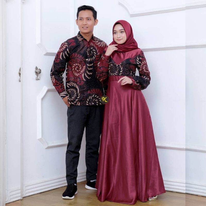 kemeja gamis sarimbitan maroon