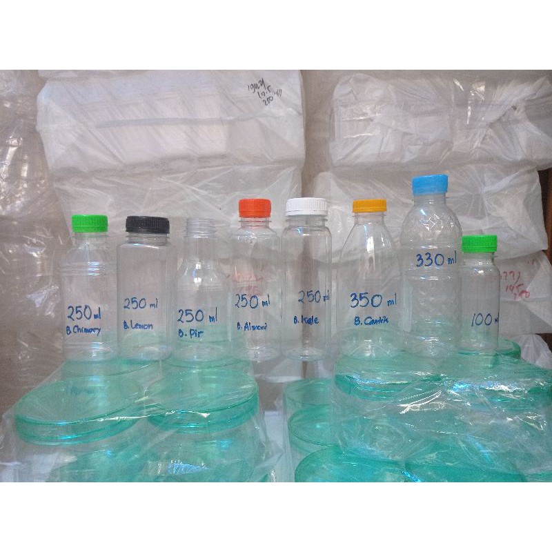 Botol Plastik Almond Chimory Kale Cimori Pir 250ml 330ml berbagai variasi