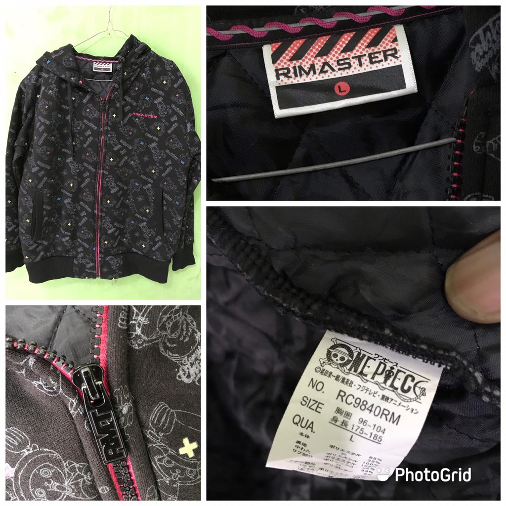 one piece x rimaster original hoodie with zipper