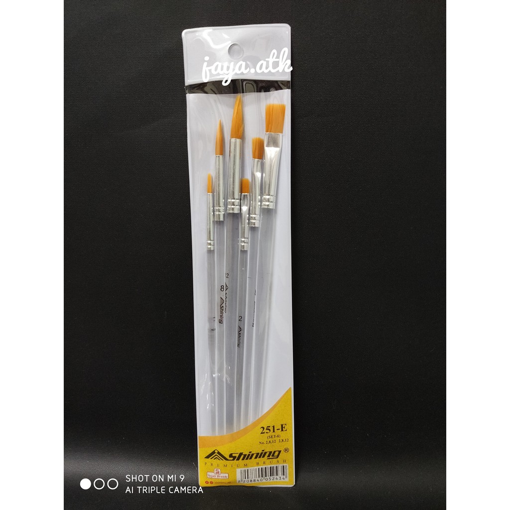 

KUAS LUKIS CAT AIR SET ISI 6 PIPIH LANCIP CAMPUR BRUSH PAINT WATERCOLOUR 251E SERBAGUNA