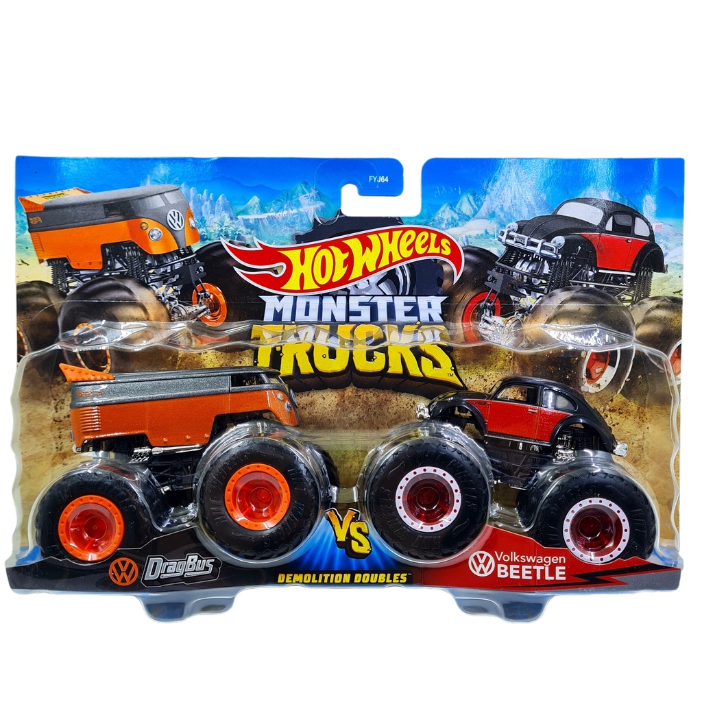 Hot Wheels Monster Trucks Drag Bus VS Volkswagen Beetle - 939B