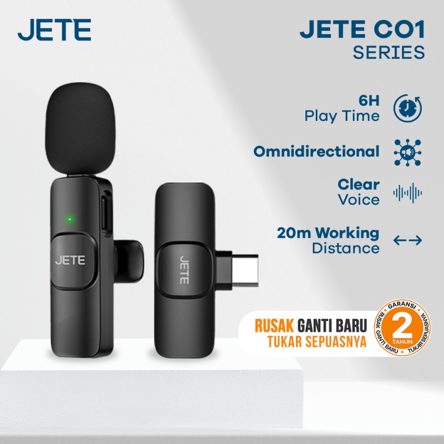 Microphone Clip On Wireless JETE CO1 - Garansi 2 Tahun