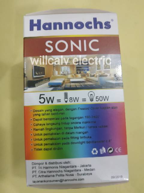 LAMPU LED HANNOCHS SONIC 5W 5WATT 5 W - LAMPU LED HANNOCH SONIC 5W 5WATT 5 W CAHAYA KUNING