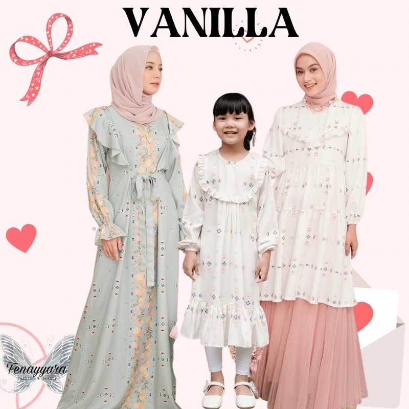 Rumi dress kids by vanilla hijab white mint