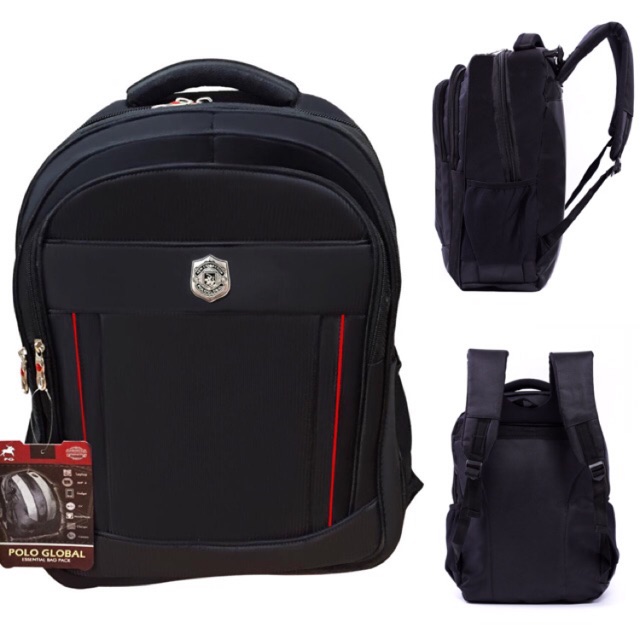 Tas Ransel Pria Polo Global Original 9558 Black