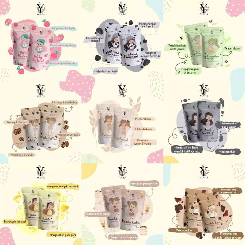 Youra Oat premium mask 15gr/masker wajah organik