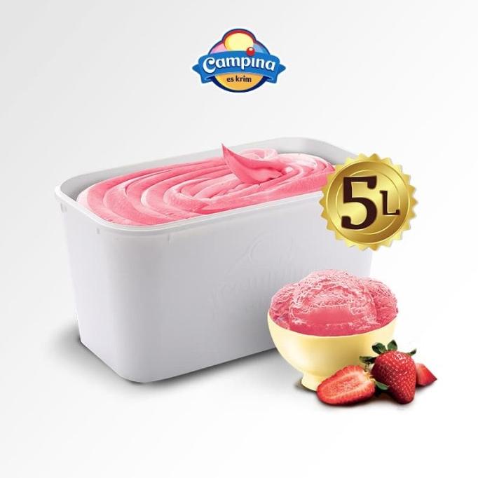 

windytriastuti13 Ice Cream Campina 5 Liter Strawberry - Es krim TERLARIS TERPERCAYA ORIGINAL