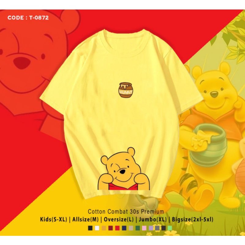 KAOS WINNIE THE POOH CUTE/T-SHIRT KATUN POOH MADU