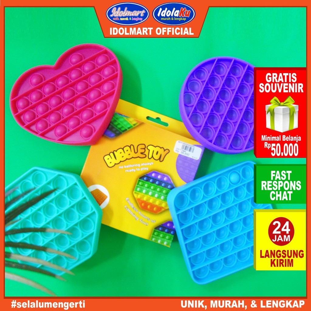 IDOLAKU Mainan Anak Pop It POP IT Push Bubble Fidget Sensory Toys