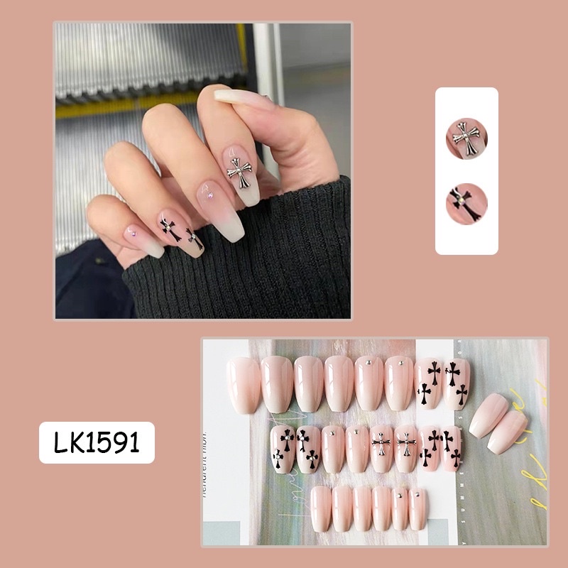 Kuku Palsu 【B41，lem cair】Nikah kuku Wedding False Nailart Pengantin Tangan