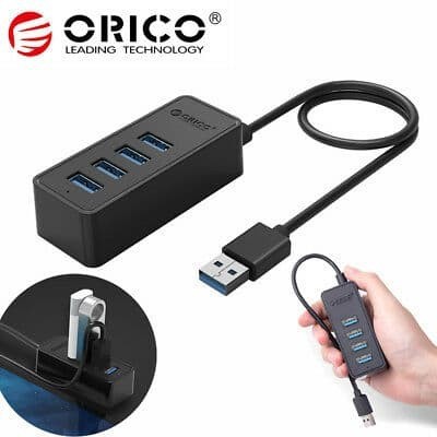 Usb 3.0 hub orico 4 port 5Gbps 30cm cable with micro usb power w5p-u3-30 - Terminal usb3.0 4 slot w5pu3