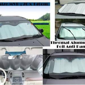 Tokomuda 140*70cm sunshield Sun Pelindung Kaca Mobil dari Sinar Matahari panas Pelindung Jok Motor Anti Panas&amp; Air bahan Aluminium