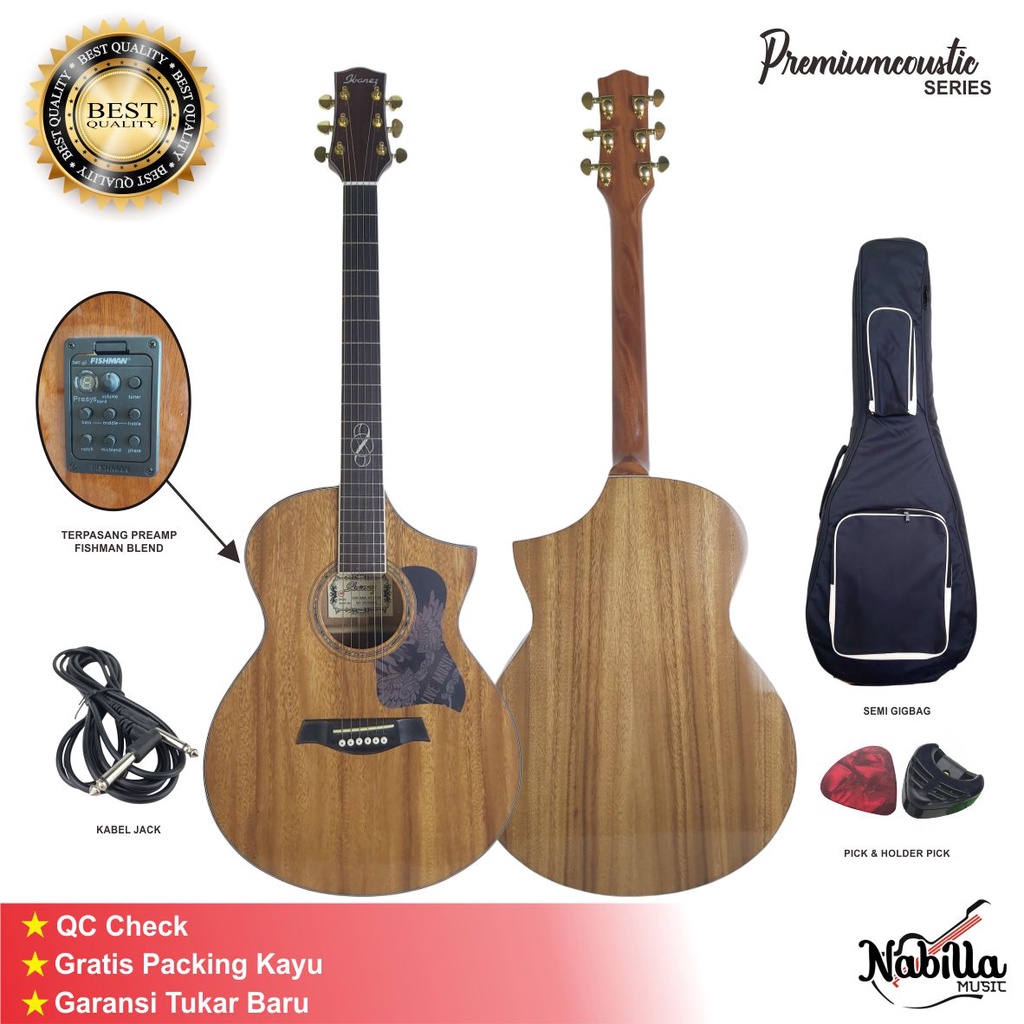 Gitar Akustik Elektrik Model Ibanez EW Custom Premium Quality Equalizer fishman Blend