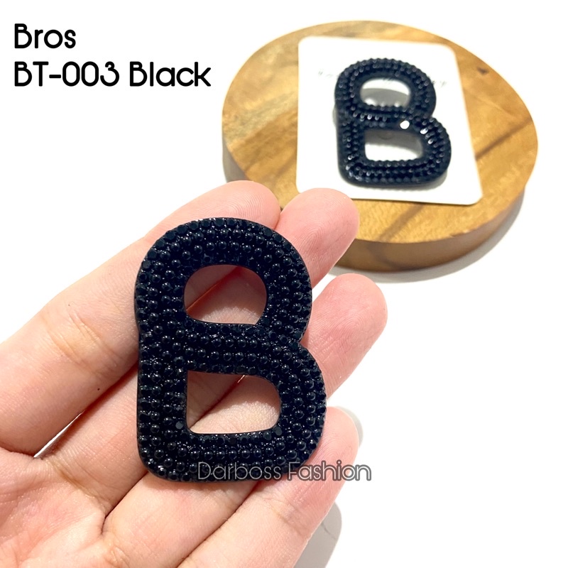 (part 1) Bros Jilbab / Bros Bahu / Bros Dada / Bros Dagu / Bros Kecil / Brooch / Bros Pin / Bros Mewah / Bros Premium / Bros Mutiara / bros button / bros B-BT-003 Black