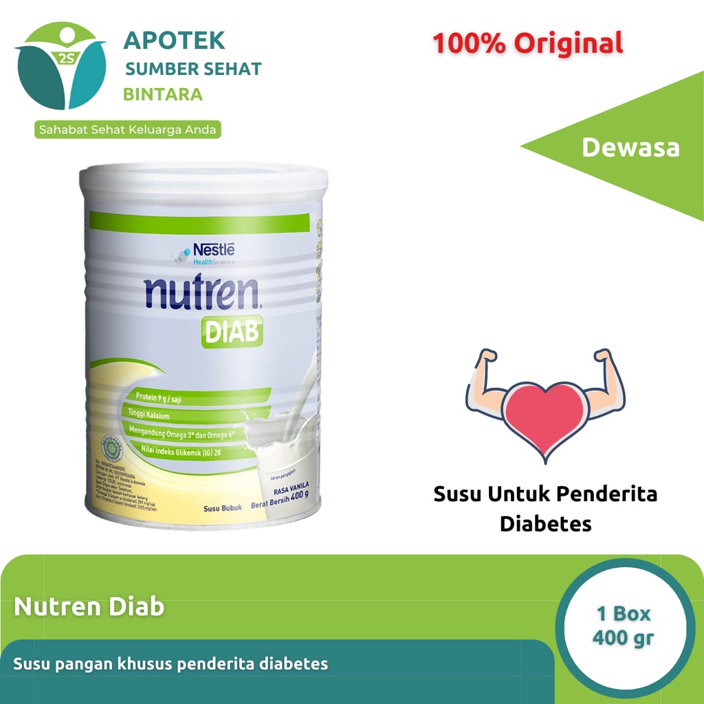 

Nestle Nutren Diab Susu Khusus Diabetes Mellitus 400 gram