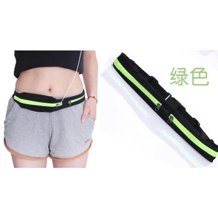 FIT Tas Pinggang Olahraga Sport Waist Bag 2 Slot Elastis Karet