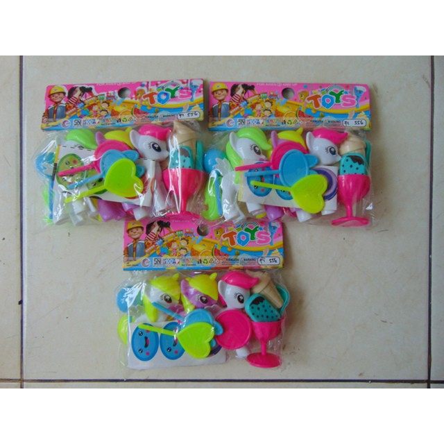 Mainan Kuda Poni Plastik Set Ice Cream FI-556