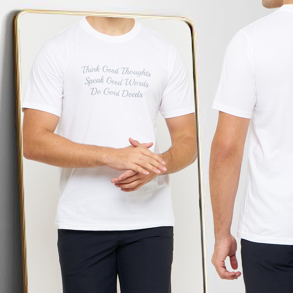 SaranDoang Kaos (Mirror) - Think Good Thoughts Putih