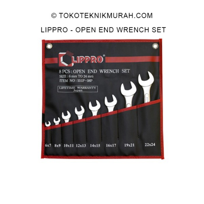 Lippro Kunci Pas Set 8 pcs (6-24) / Open End Wrench 551P-08P