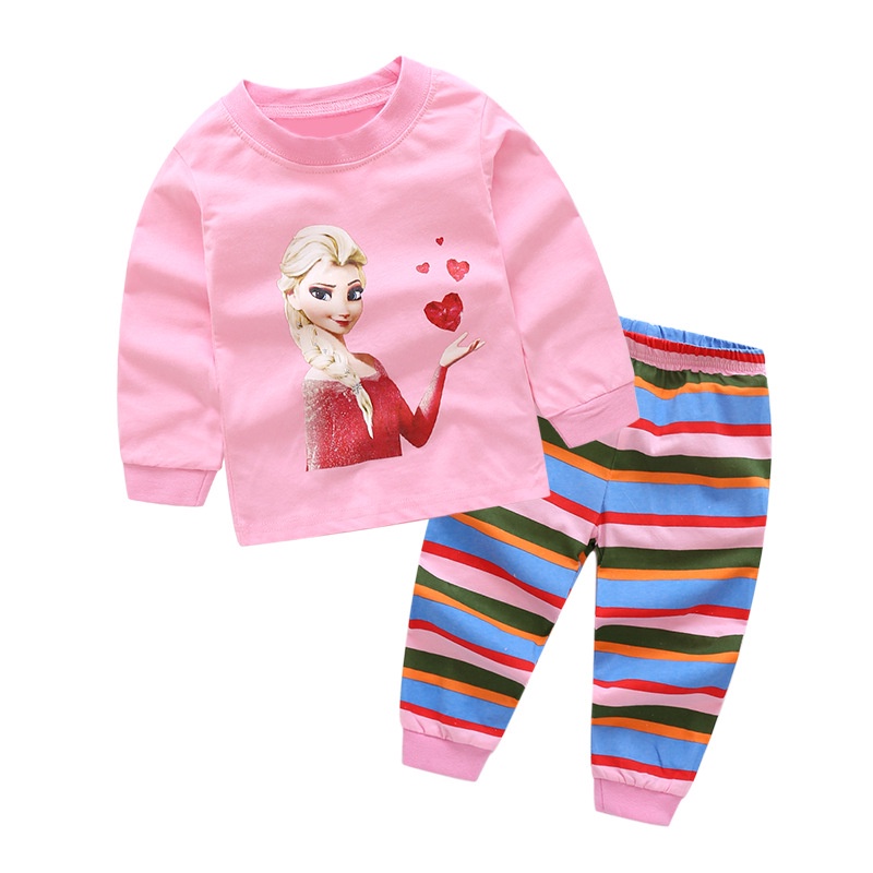 PAKAIAN ANAK PEREMPUAN FROZEN ELSA CELANA PANJANG + Kaos Lengan Panjang Frozen