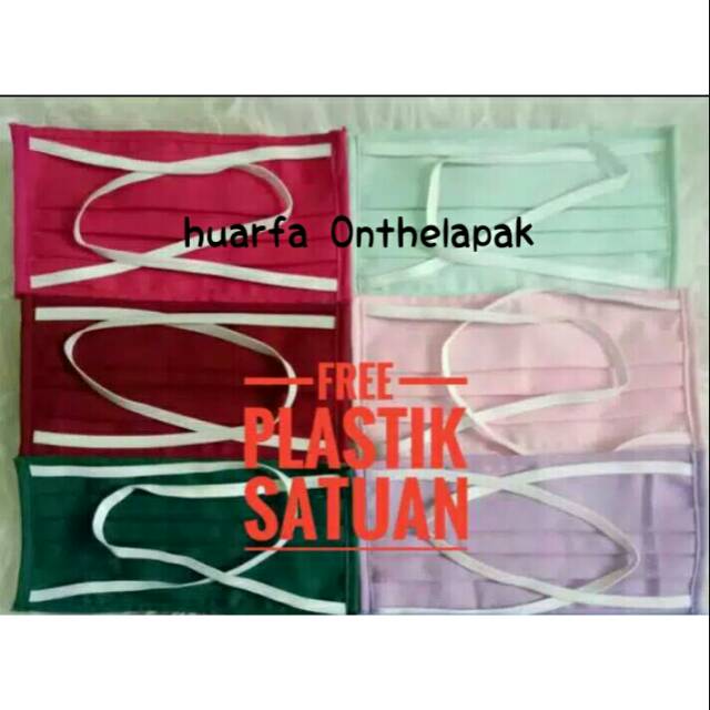 Masker kain karet hijab(karet putih polos)