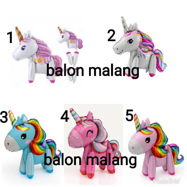 Balon foil unicorn 3d / rakit / boneka