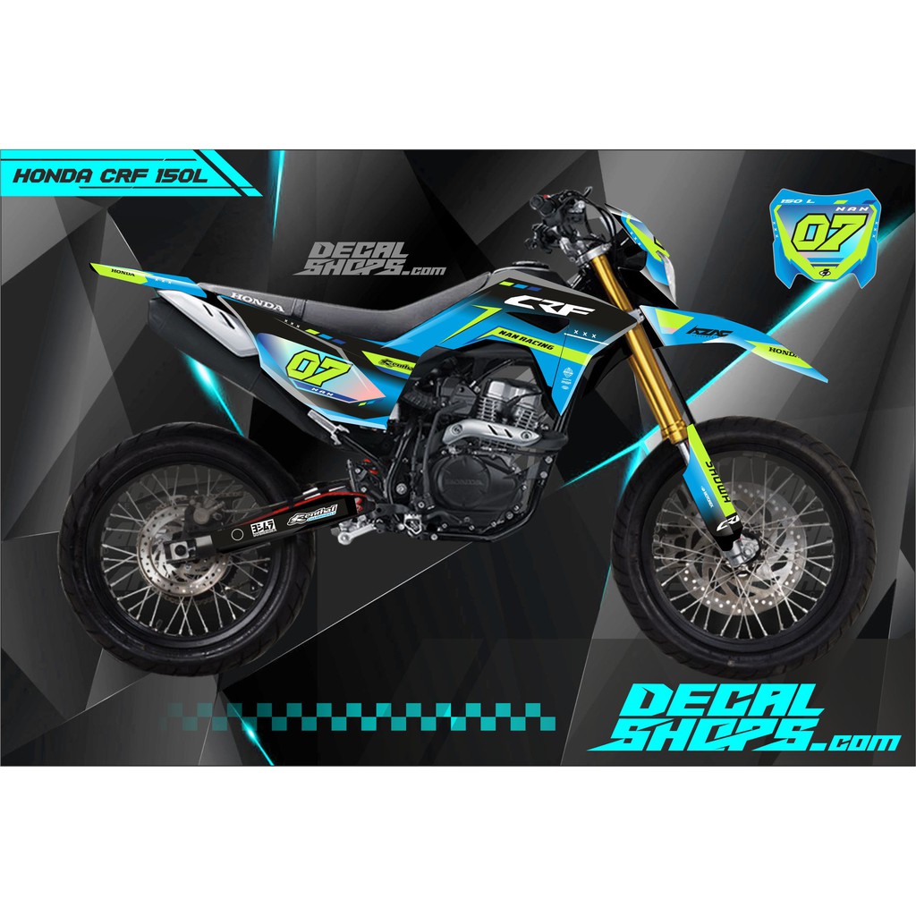 DECAL CRF MURAH DECAL CRF MURAH KEREN DECAL CRF SIMPEL DECAL supermoto BIRU