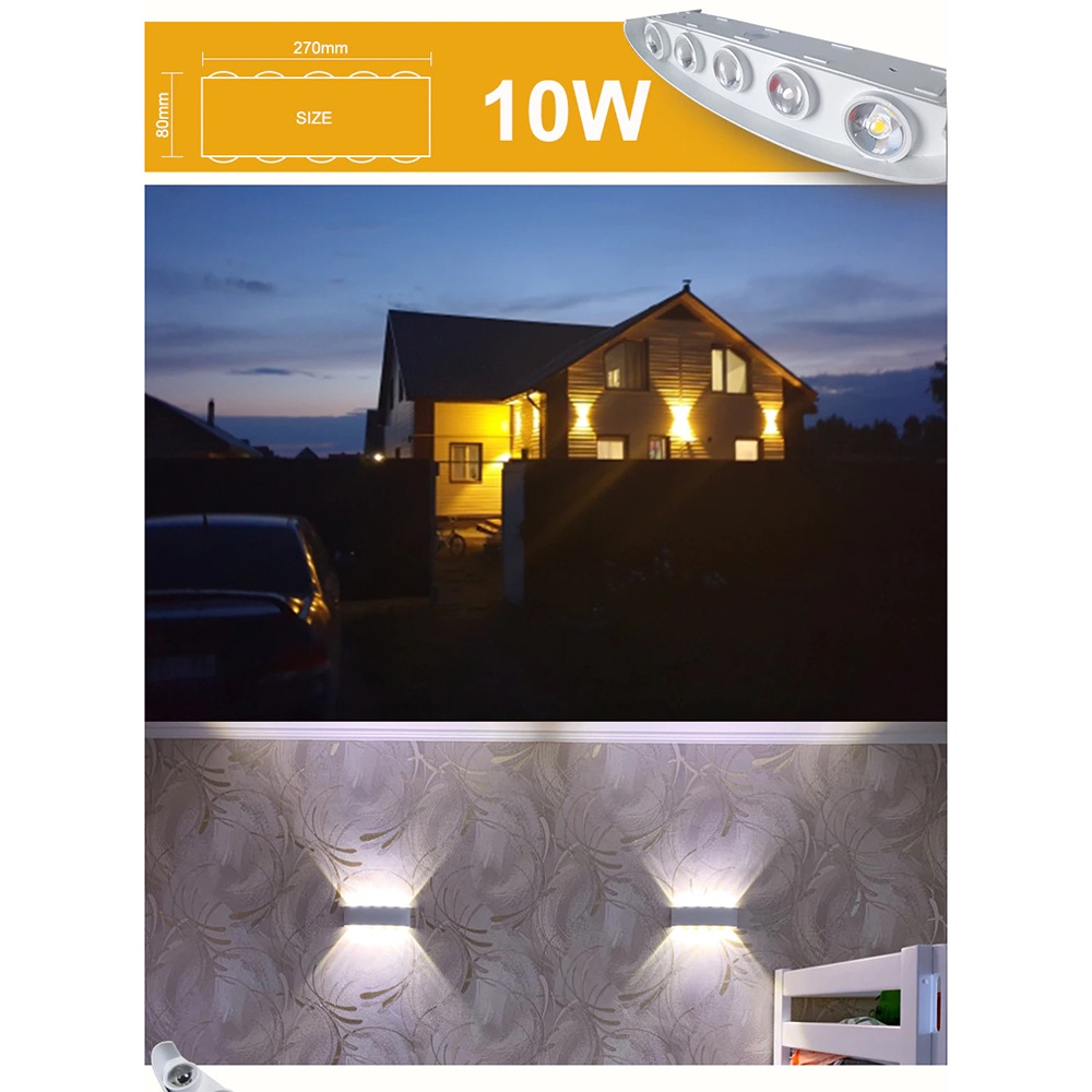 Lampu Hias Dinding LED Minimalis Aluminium 10 W Warm White - RL-B15