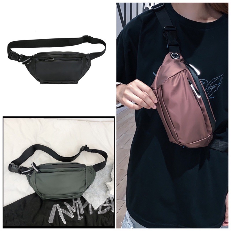 Waistbag Pria Original Import Waterproof Selempang Sling Bag Tas Pinggang B