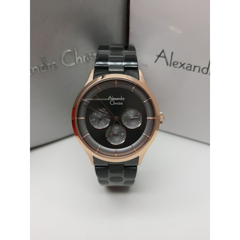 JAM WANITA ALEXANDRE CHRISTIE AC 2889 ORIGINAL BLACK ROSEGOLD