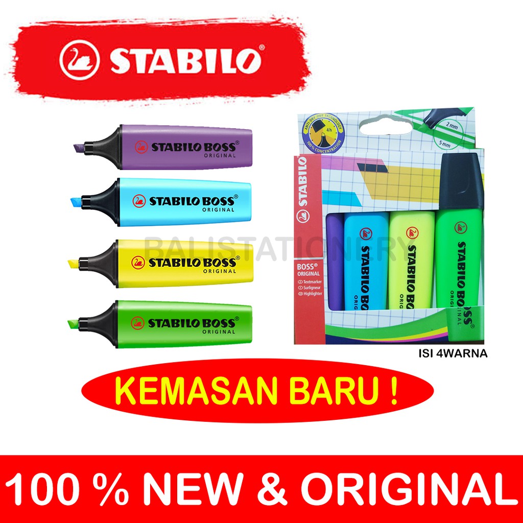 

NEW ! STABILO BOSS ORIGINAL SET ISI 4 (404044)